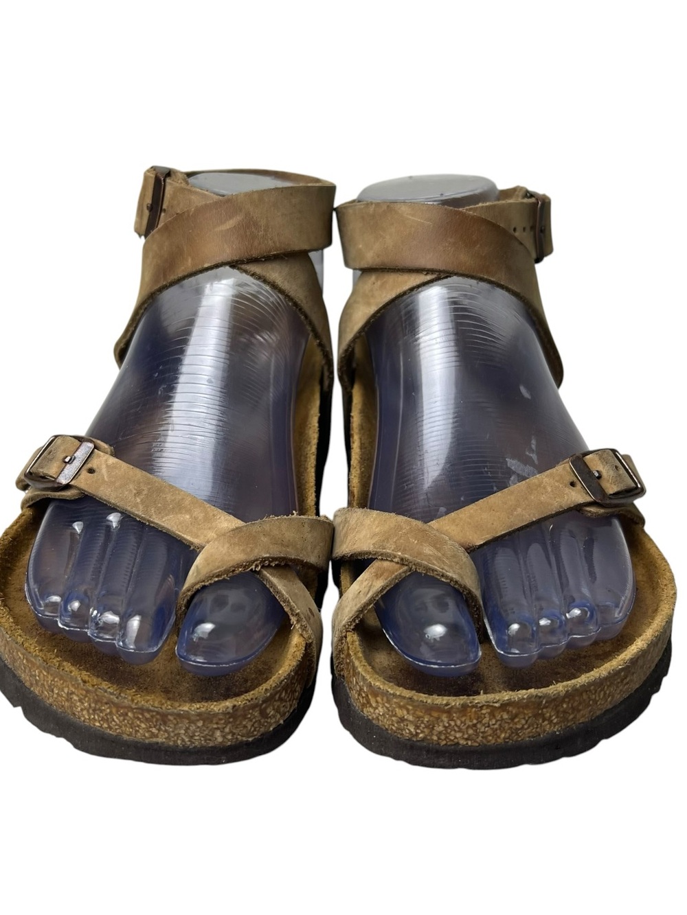 Birkenstock Yara Strappy Size 36 (5-5.5) Brown Suede Ankle Strap Leather Sandals - Picture 3 of 15